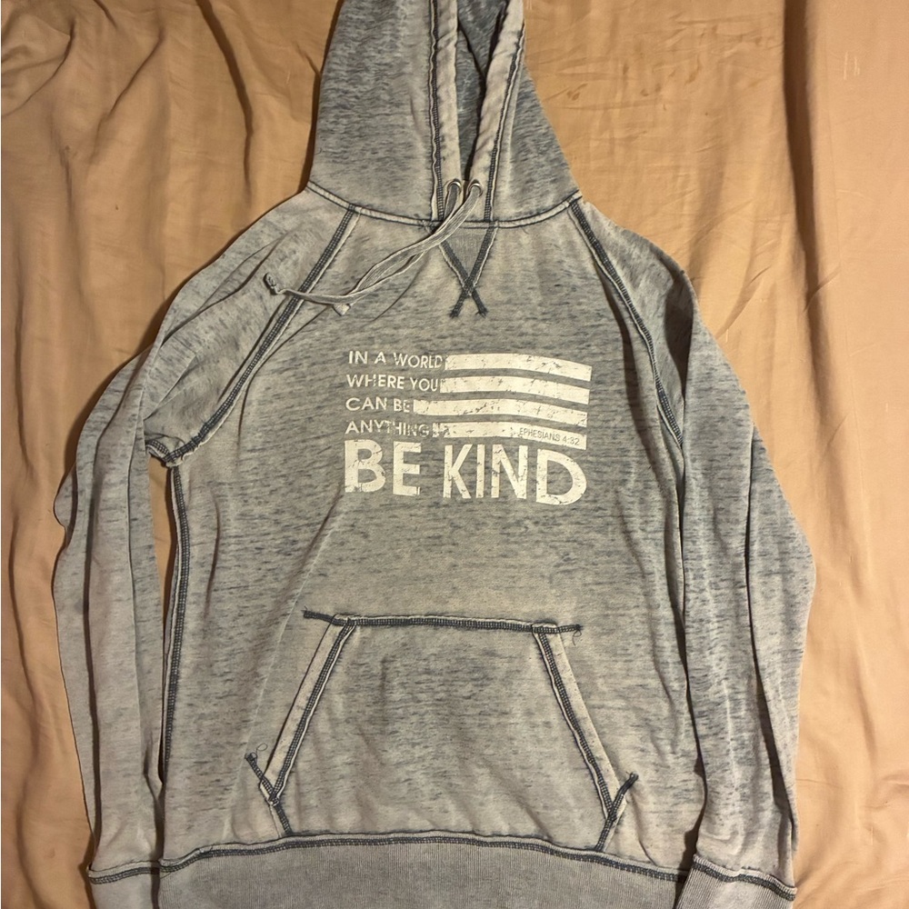 J. America Heather Gray Be Kind Hoodie
